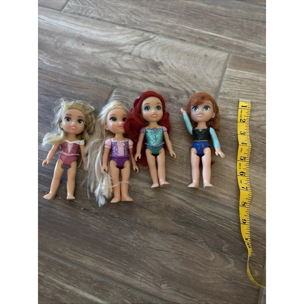 Disney Petite Doll Lot of 4 Ariel‎ Rapunzel Aurora Anna